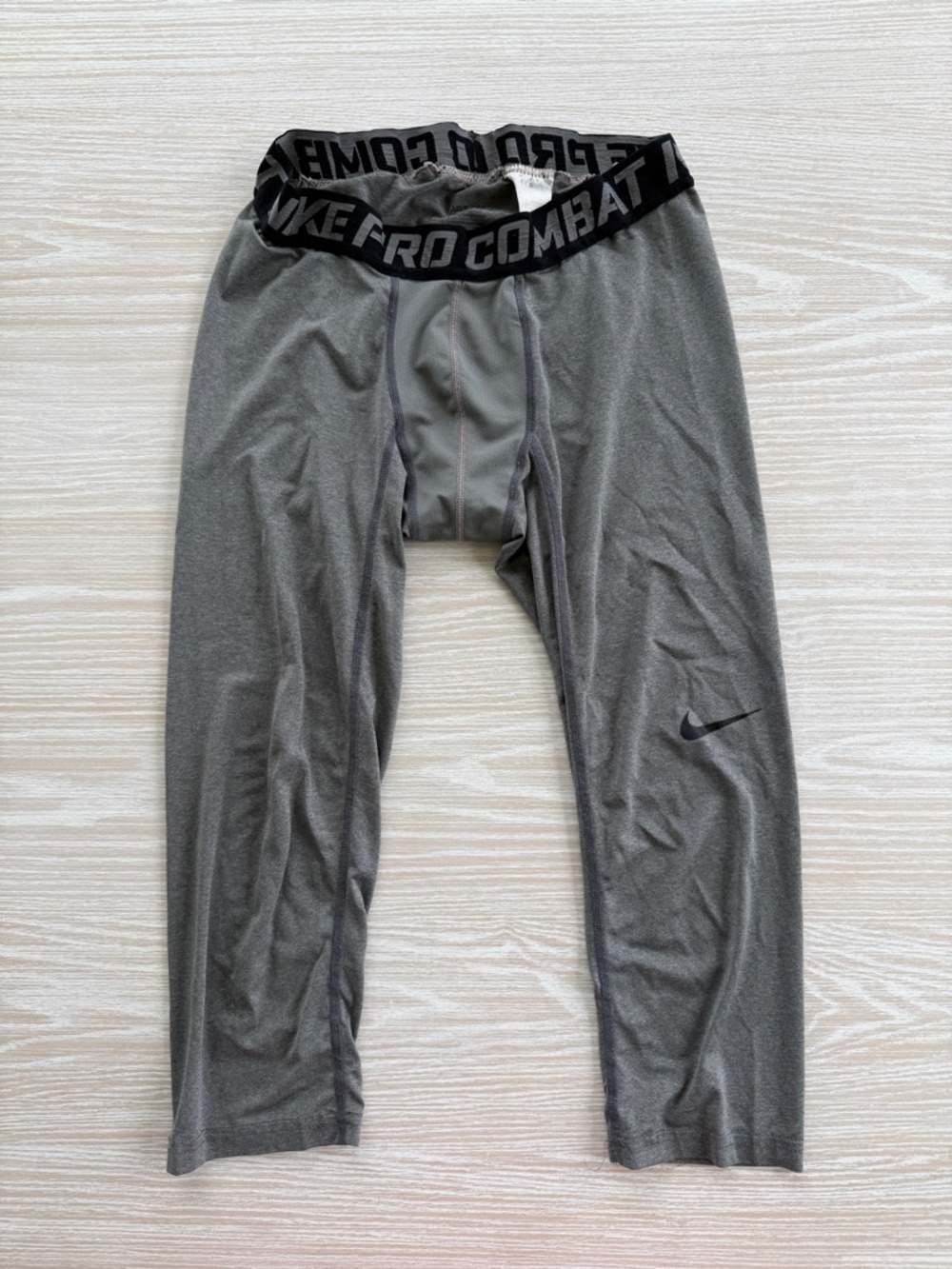 Nike Grey Pro Combat Compression Tights